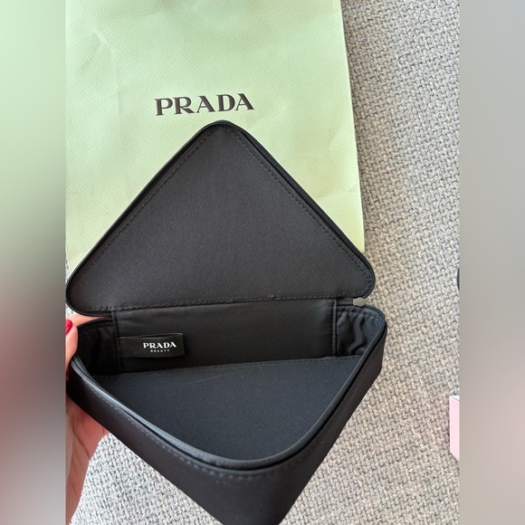 Prada Beauty Pink Triangle Makeup Pouch Crossbody Bag Clutch - Picture 6 of 9